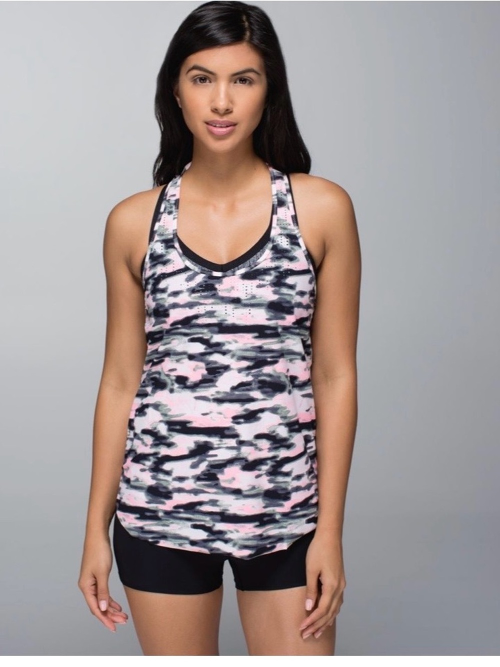 Lululemon Water Bound Singlet Wamo Camo Barely Pink Racerback Tank Size 8